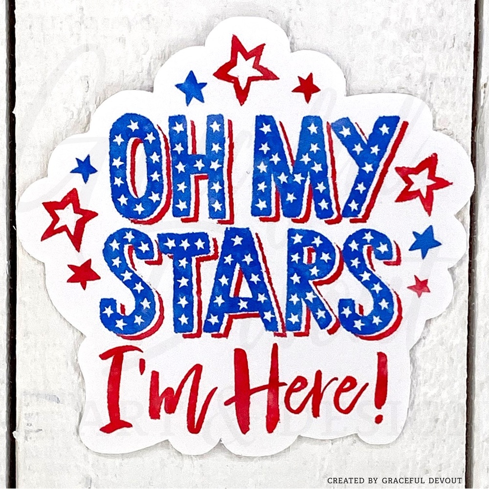 Oh My Stars I’m Here! - 2" (inches) (96ct.) Stickers - Picture 4 of 6